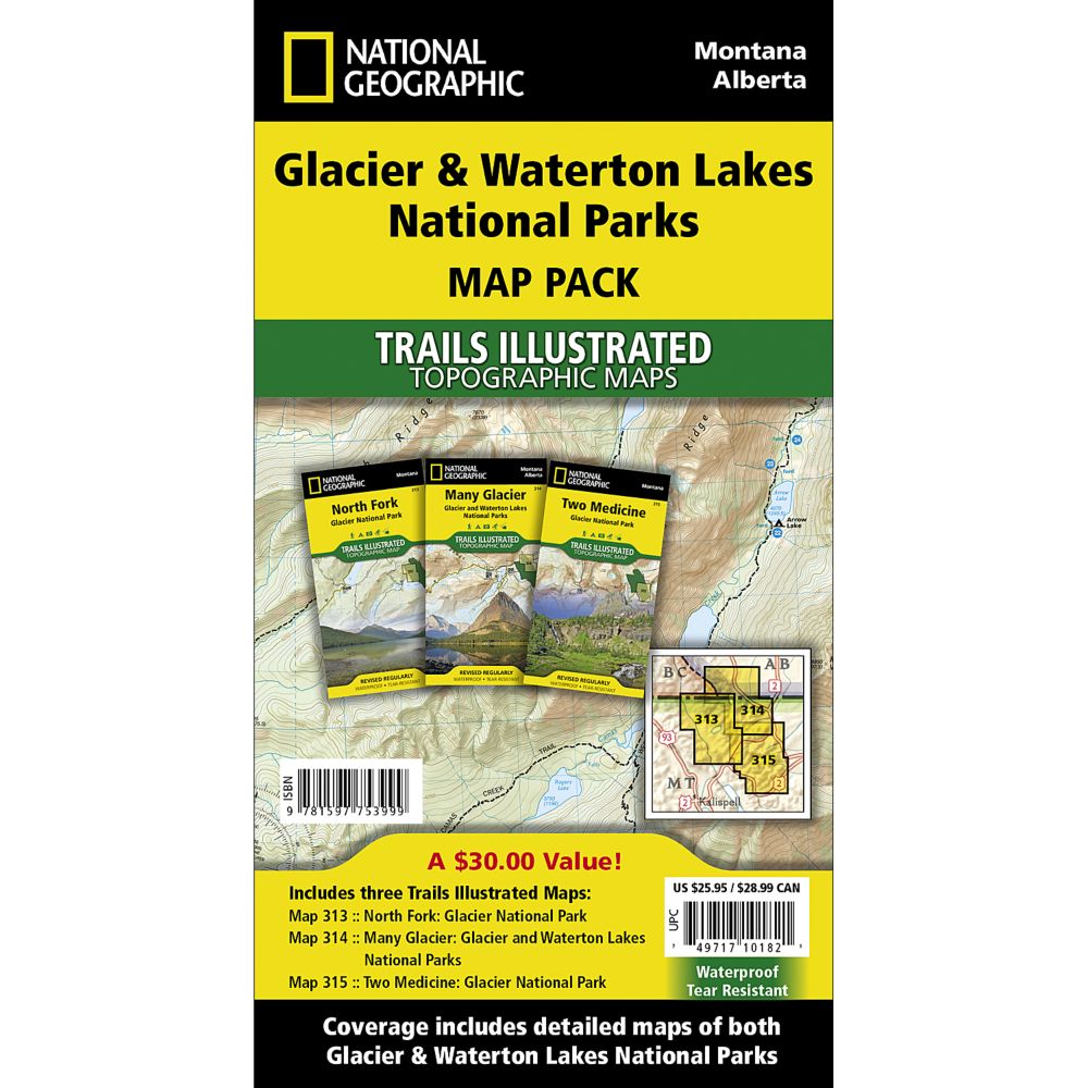 Glacier / Waterton Lakes National Park Map Pack