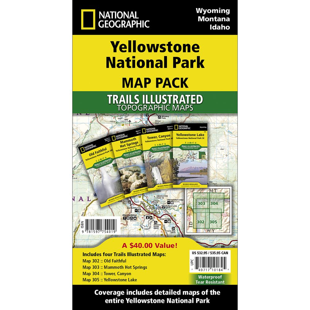 Yellowstone National Park Sectional Map Pack