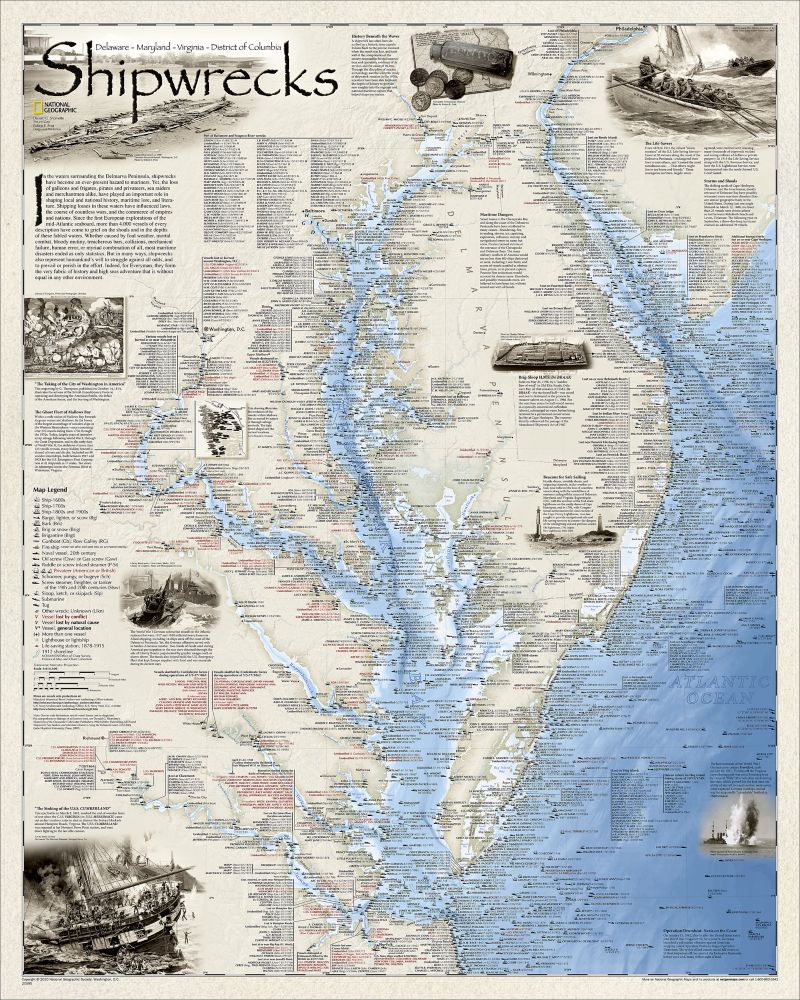 Shipwrecks of DelMarVa Map