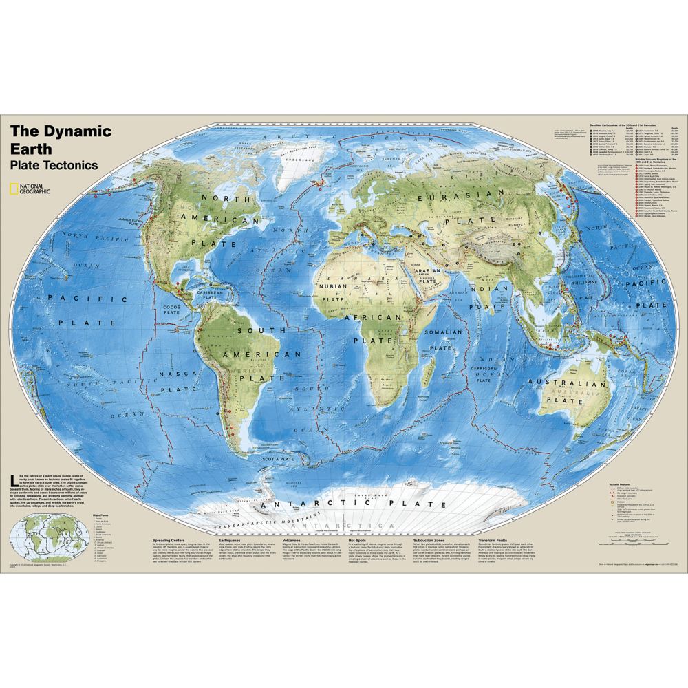 The Dynamic Earth, Plate Tectonics Map