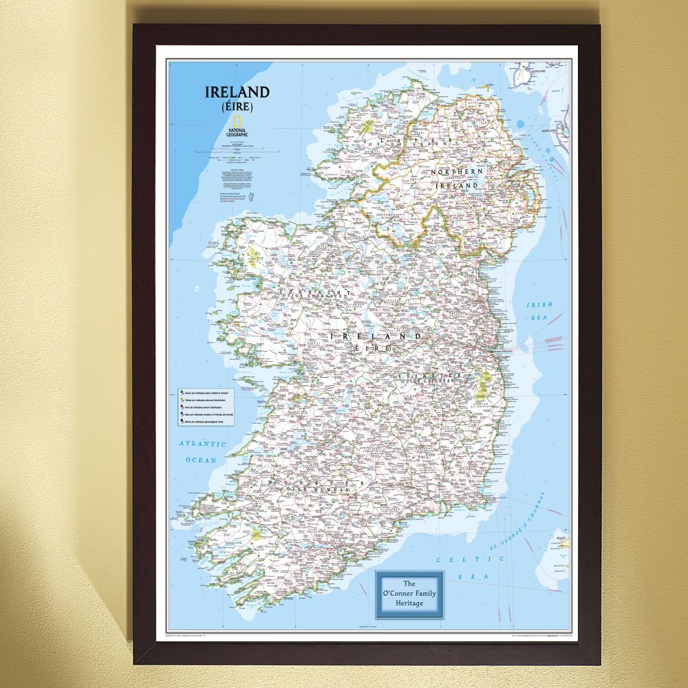 National Geographic ''My Ireland'' Personalized Map (Classic)