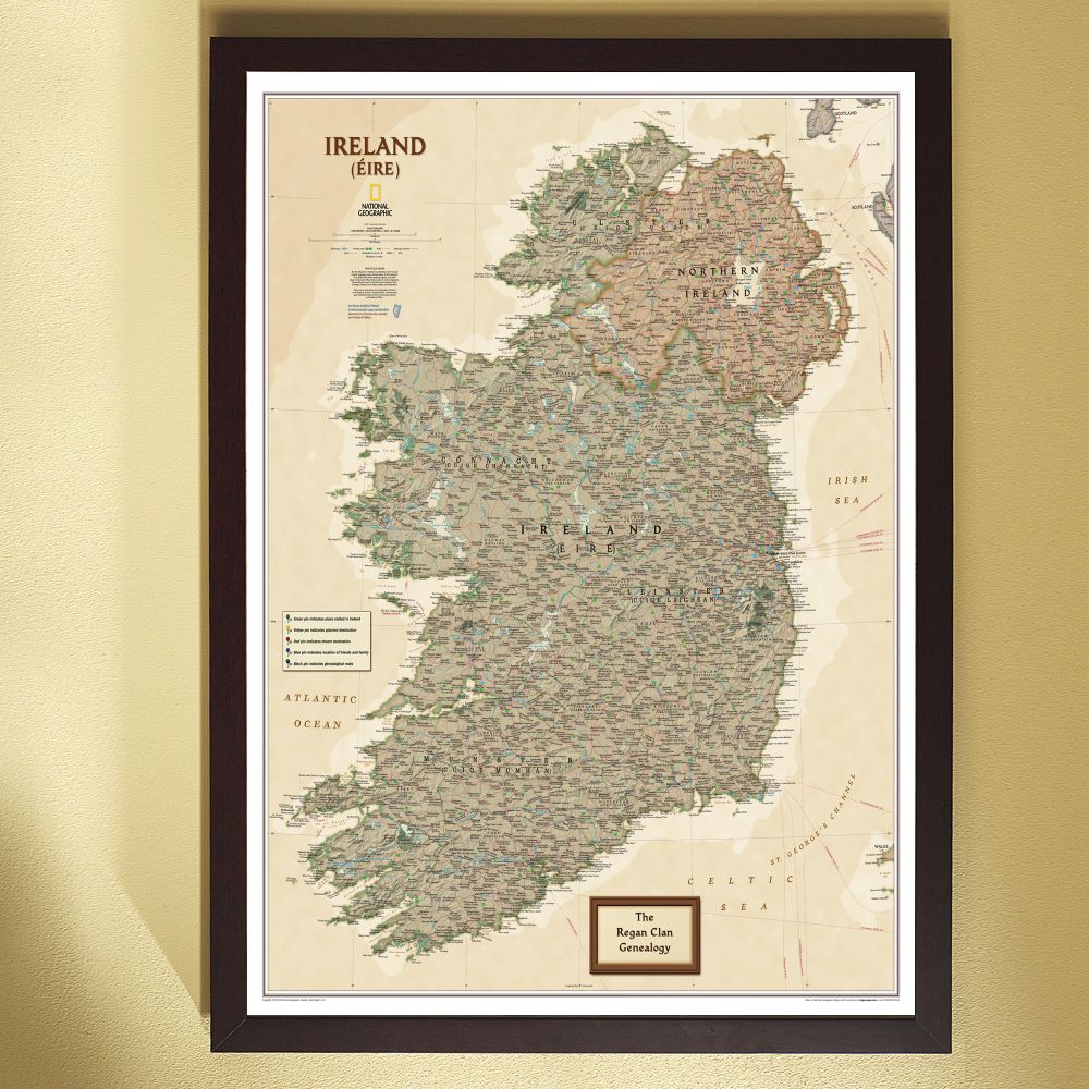 National Geographic ''My Ireland'' Personalized Map (Earth-toned)