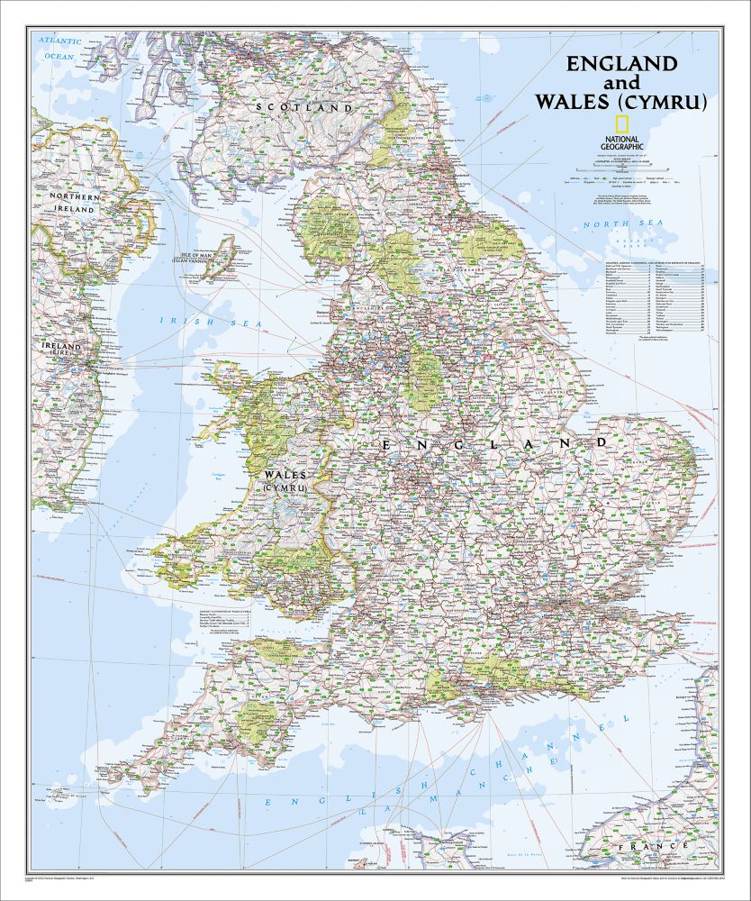 England and Wales Classic Map, Laminated
