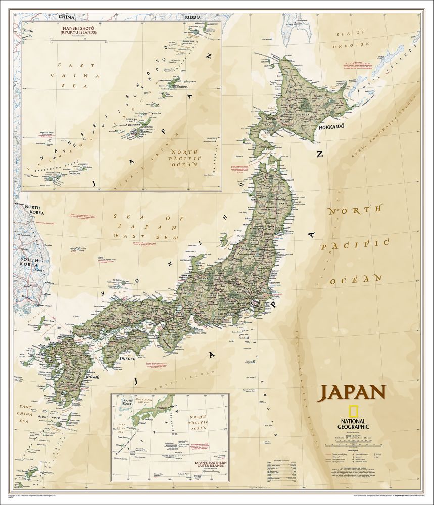 Japan Map (Earth-toned)