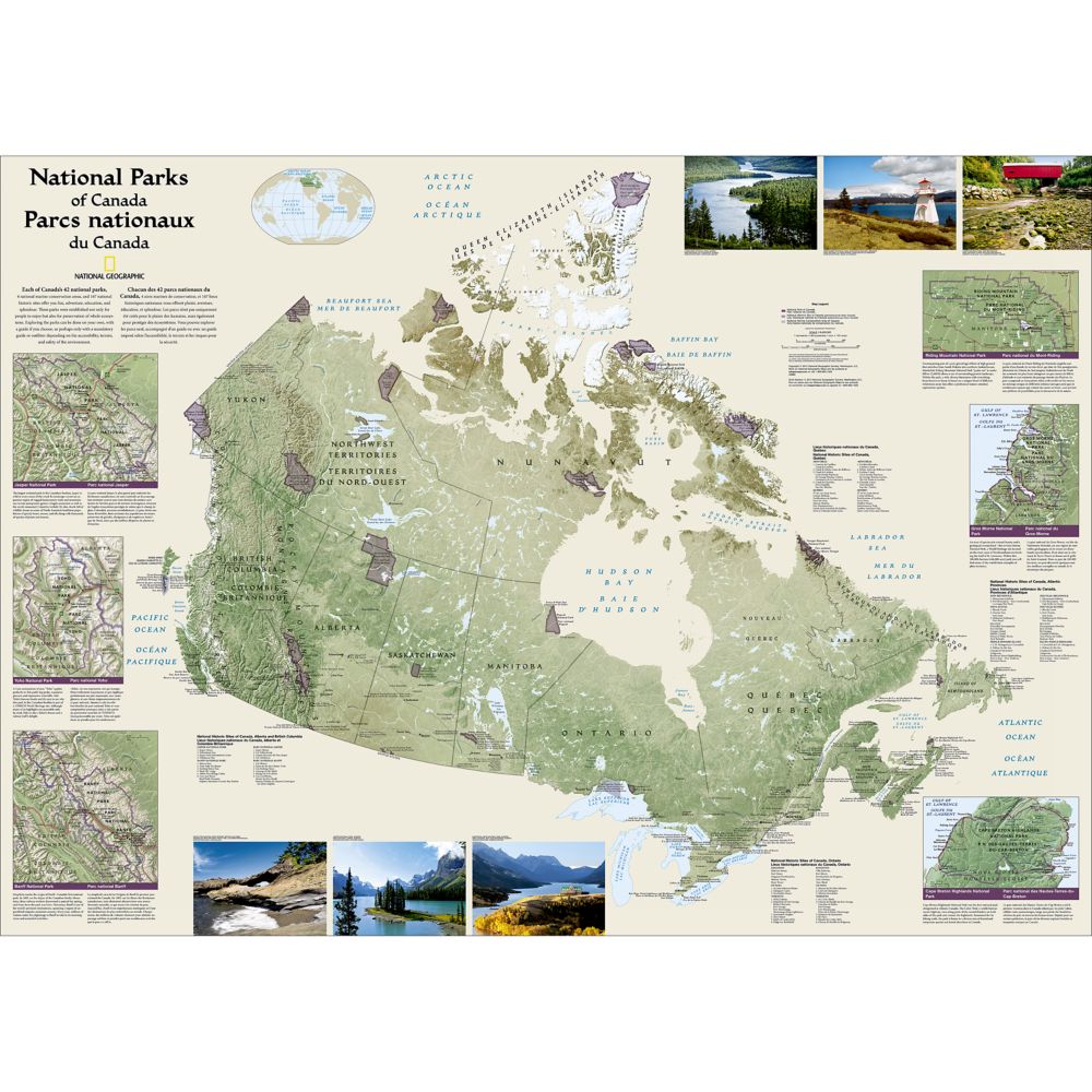 Canada National Parks Map, Laminated