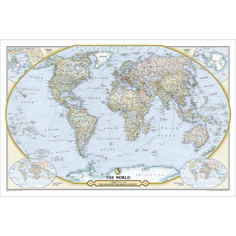 National Geographic Society 125th Anniversary World Map