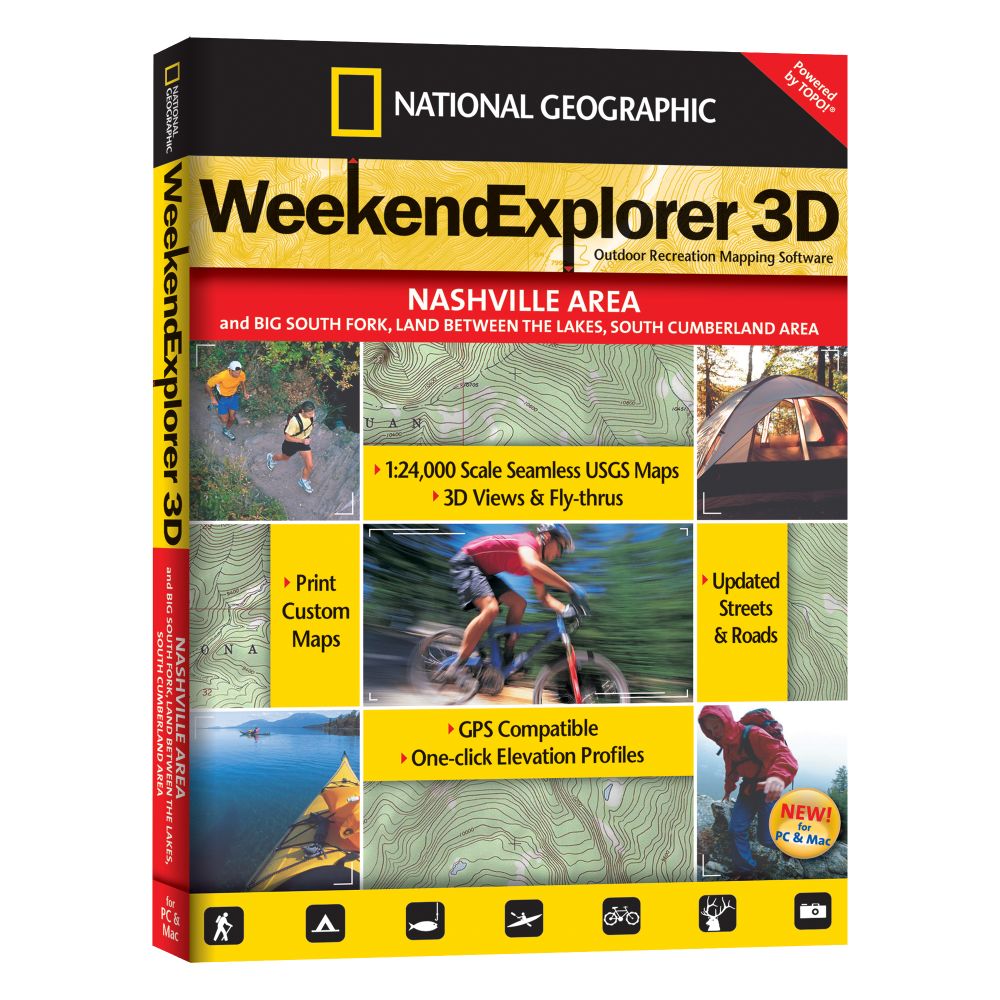 Weekend Explorer 3D - Nashville Area and Big South Fork, Land Between the Lakes, South Cumberland Area