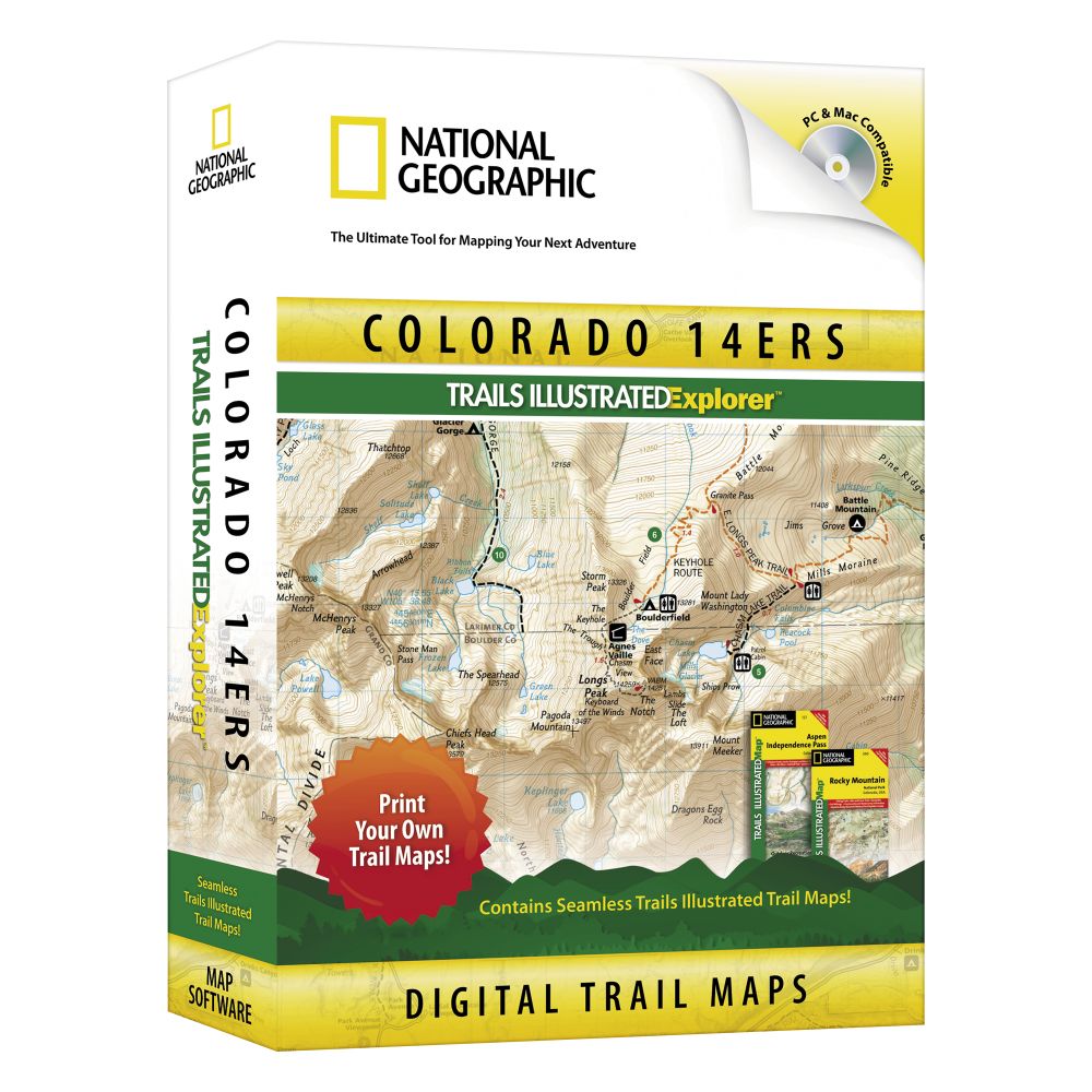 National Geographic Colorado 14ers Trails Illustrated Explorer 3D