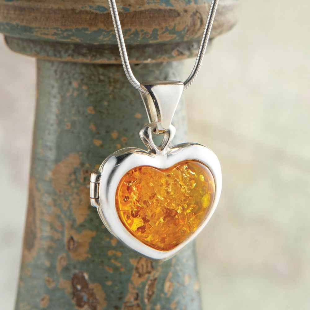 Baltic Amber Heart Locket