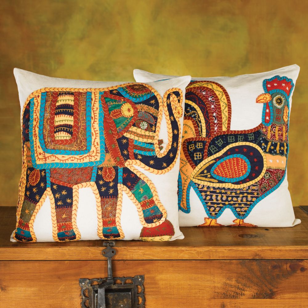 Rajasthani Rooster Pillow