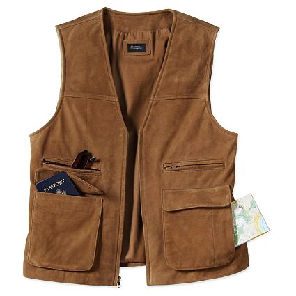 National Geographic Leather Travel Vest