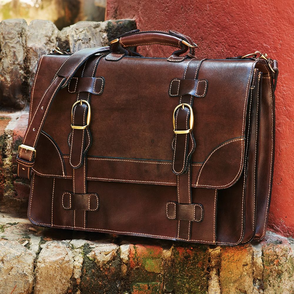 National Geographic Bolivian Leather Travel Briefcase