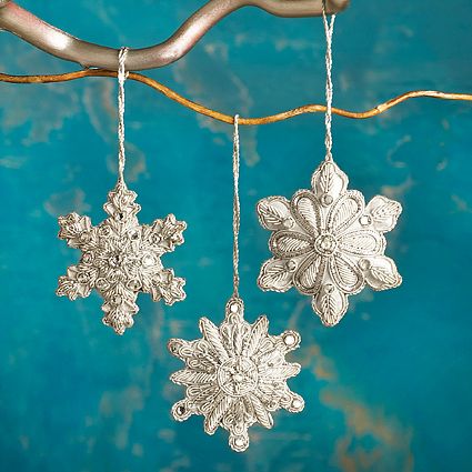 Indian Embroidered Silver Ornaments