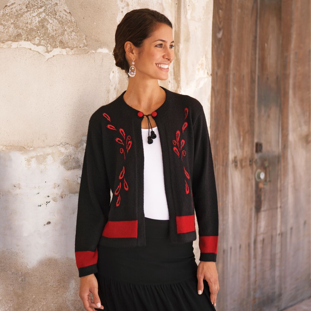 Red Petal Alpaca Cardigan - Get Details