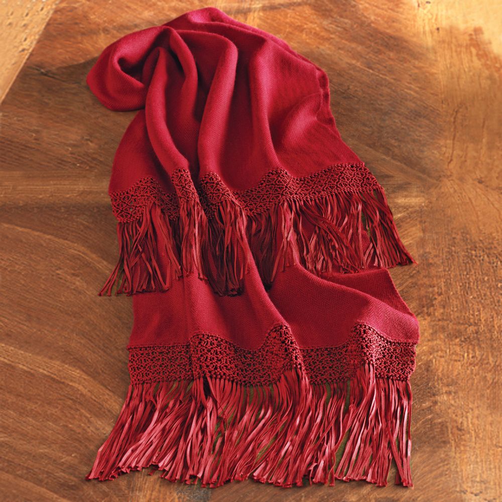 Bolivian Macramé Alpaca Shawl