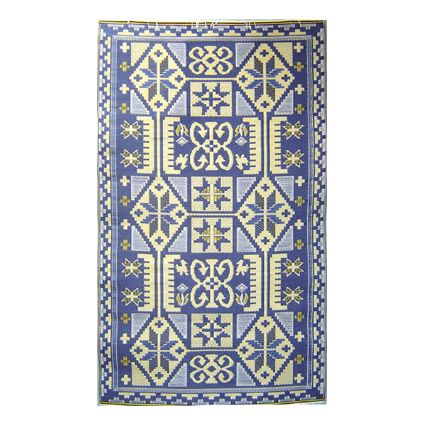 Recycled Plastic Outdoor Rug - Blue 5' x 8' lower energy use recycled materials low post-consumer waste renewable sustainable resources