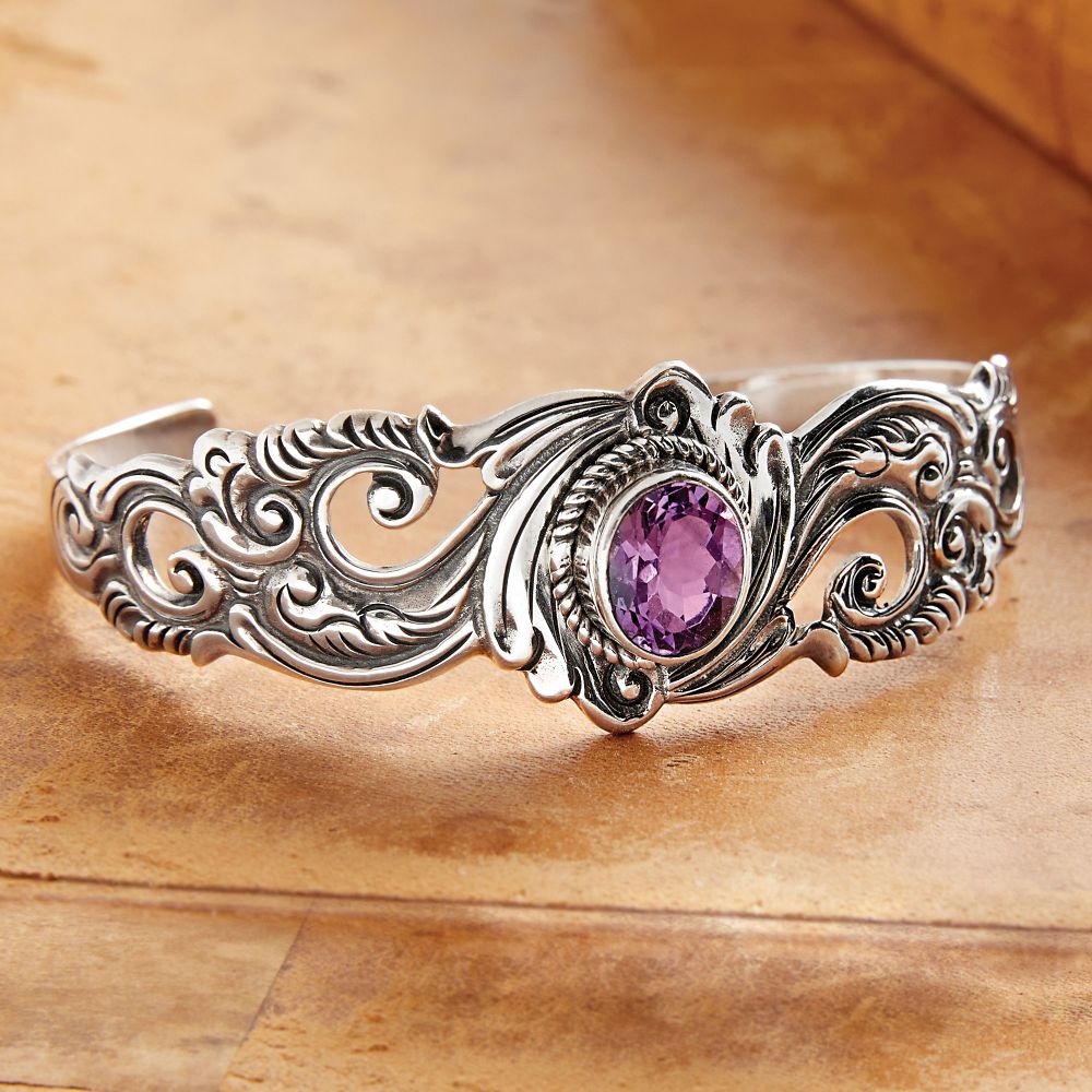 Balinese Amethyst Cuff