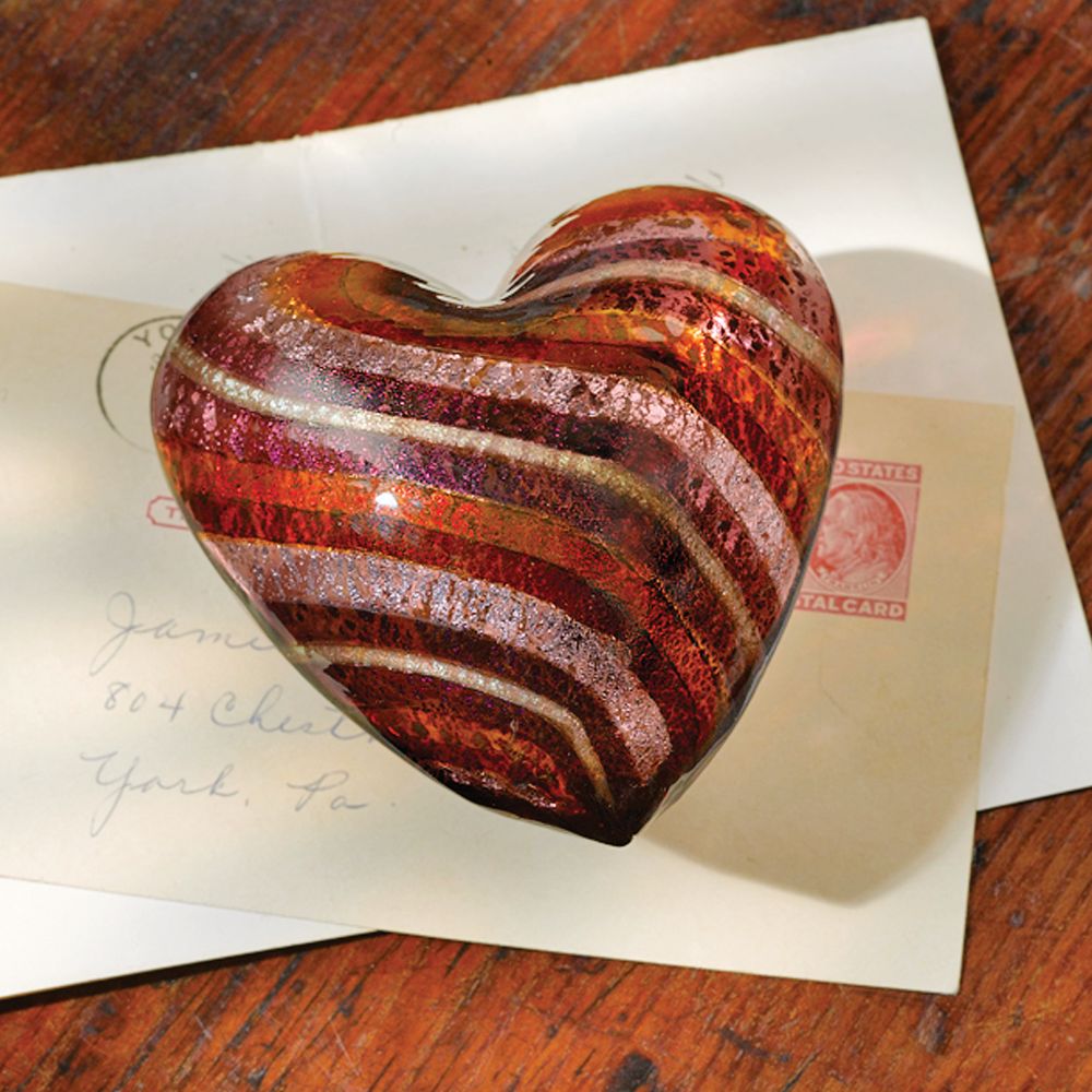 Murano Glass Heart Paperweight