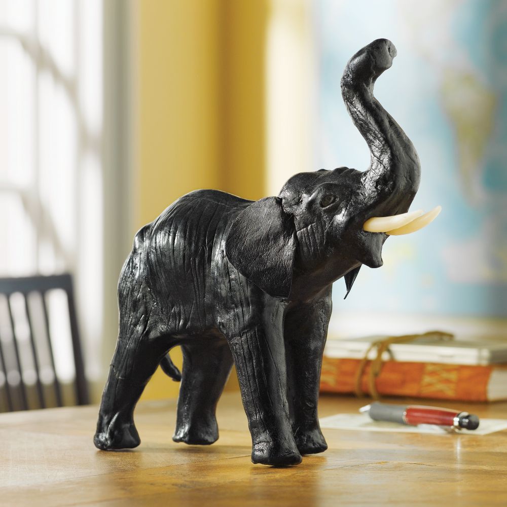 Indian Leather Elephant Sculpture