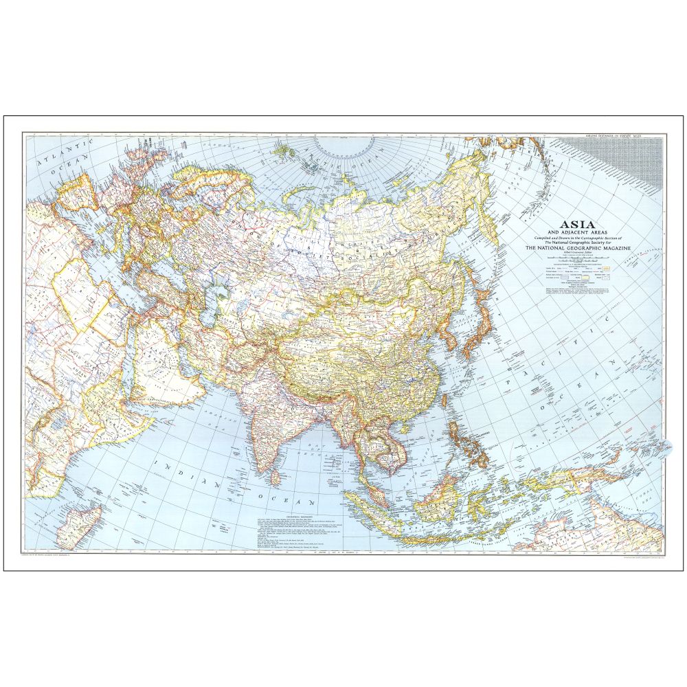 1942 Asia and Adjacent Areas Map