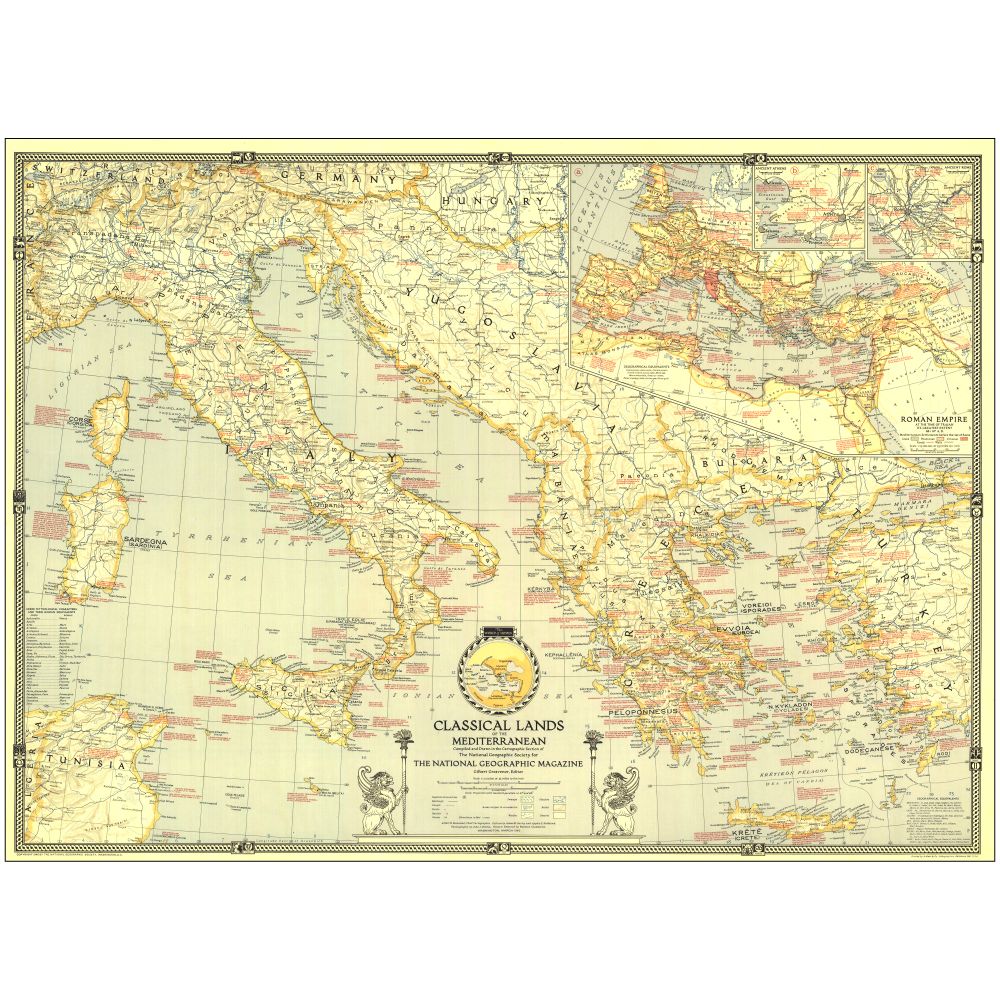 1940 Classical Lands of the Mediterranean Map