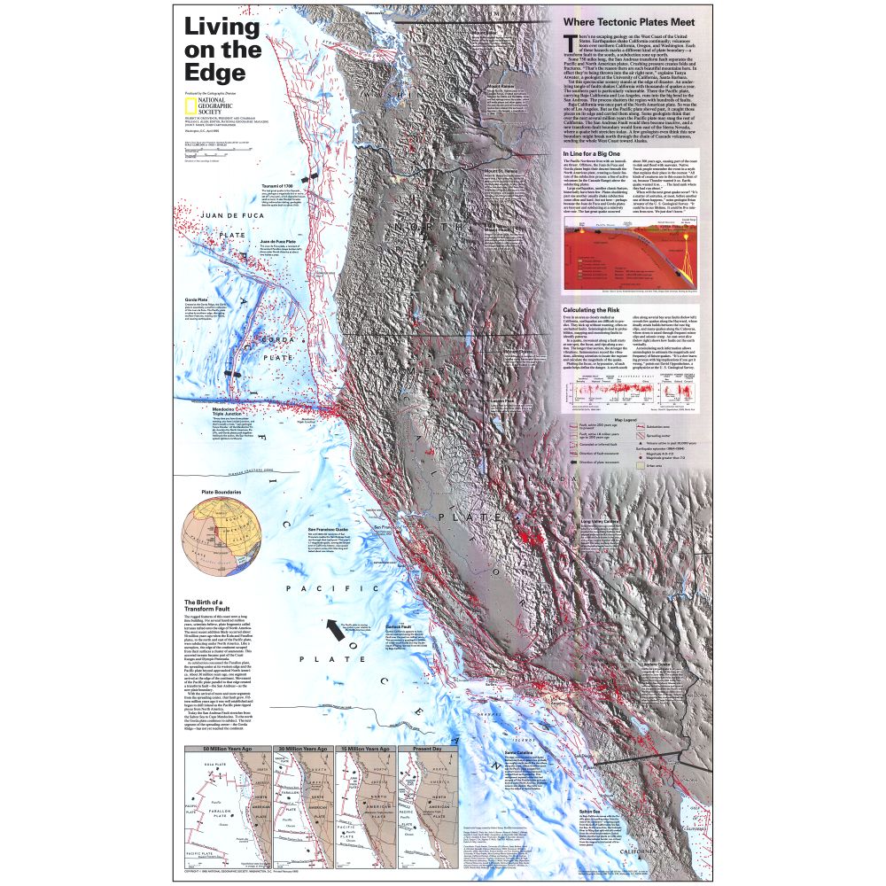 Living on the Edge Map, Laminated