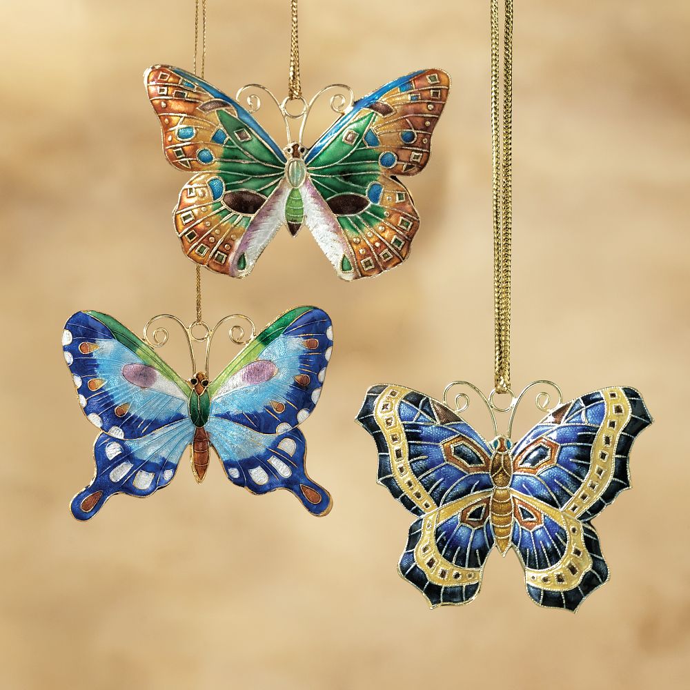 Set of 3 Butterfly Ornaments