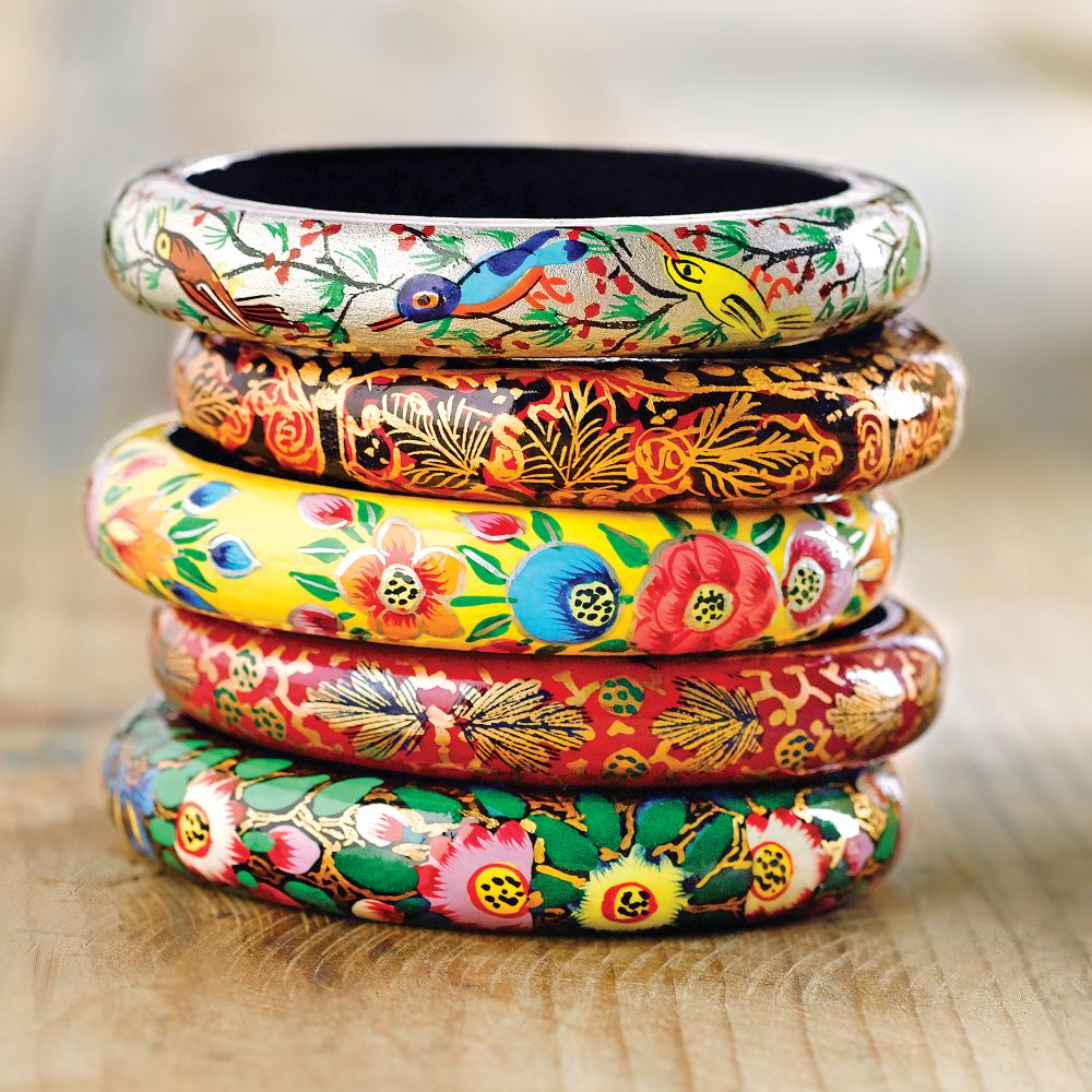 Kashmiri Floral Bangles - Set of 5