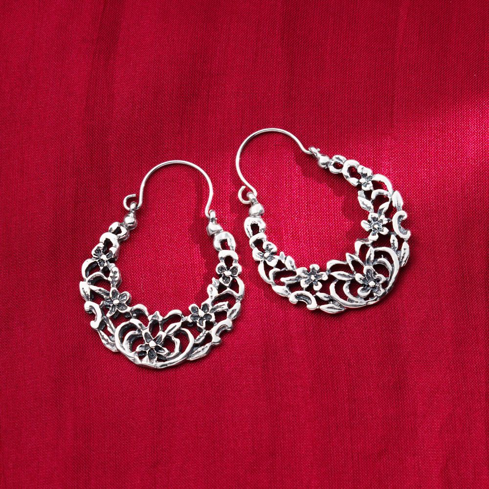 Egyptian Arabesque Sterling Silver Earrings