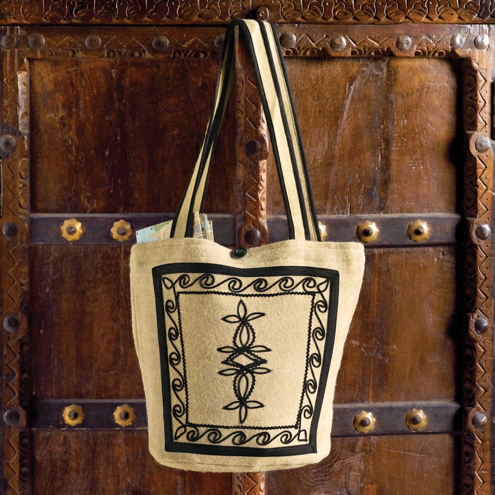 Solola Embroidered Wool Tote