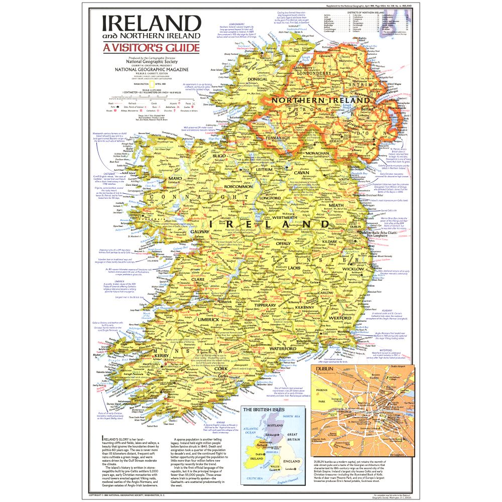 1981 Ireland And Northern Ireland Visitors Guide Map