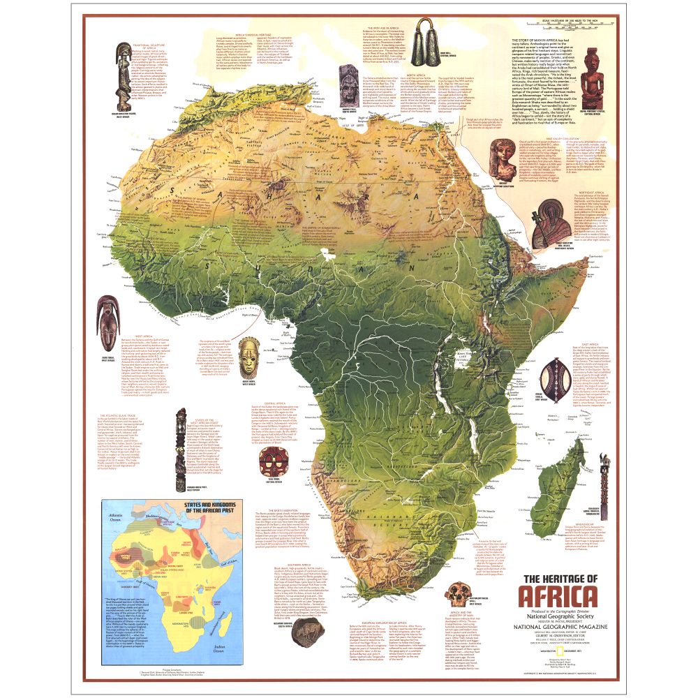 1971 Ethnolinguistic Map of the Peoples of Africa, Laminated
