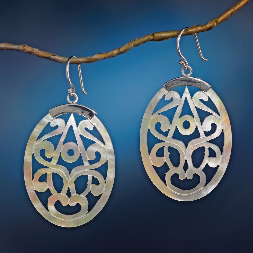 Mother-of-Pearl Heron Earrings