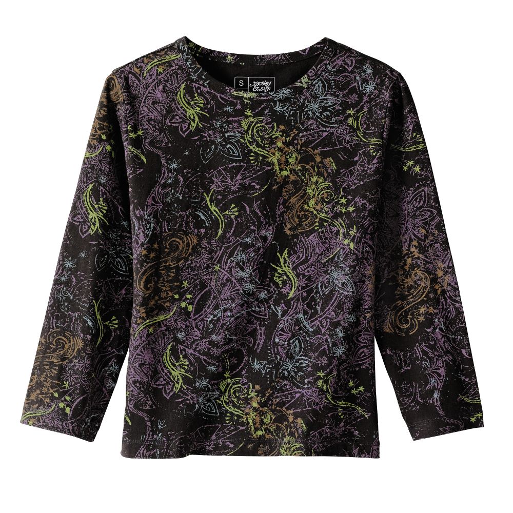 Indian Black and Lavender Henna Shirt
