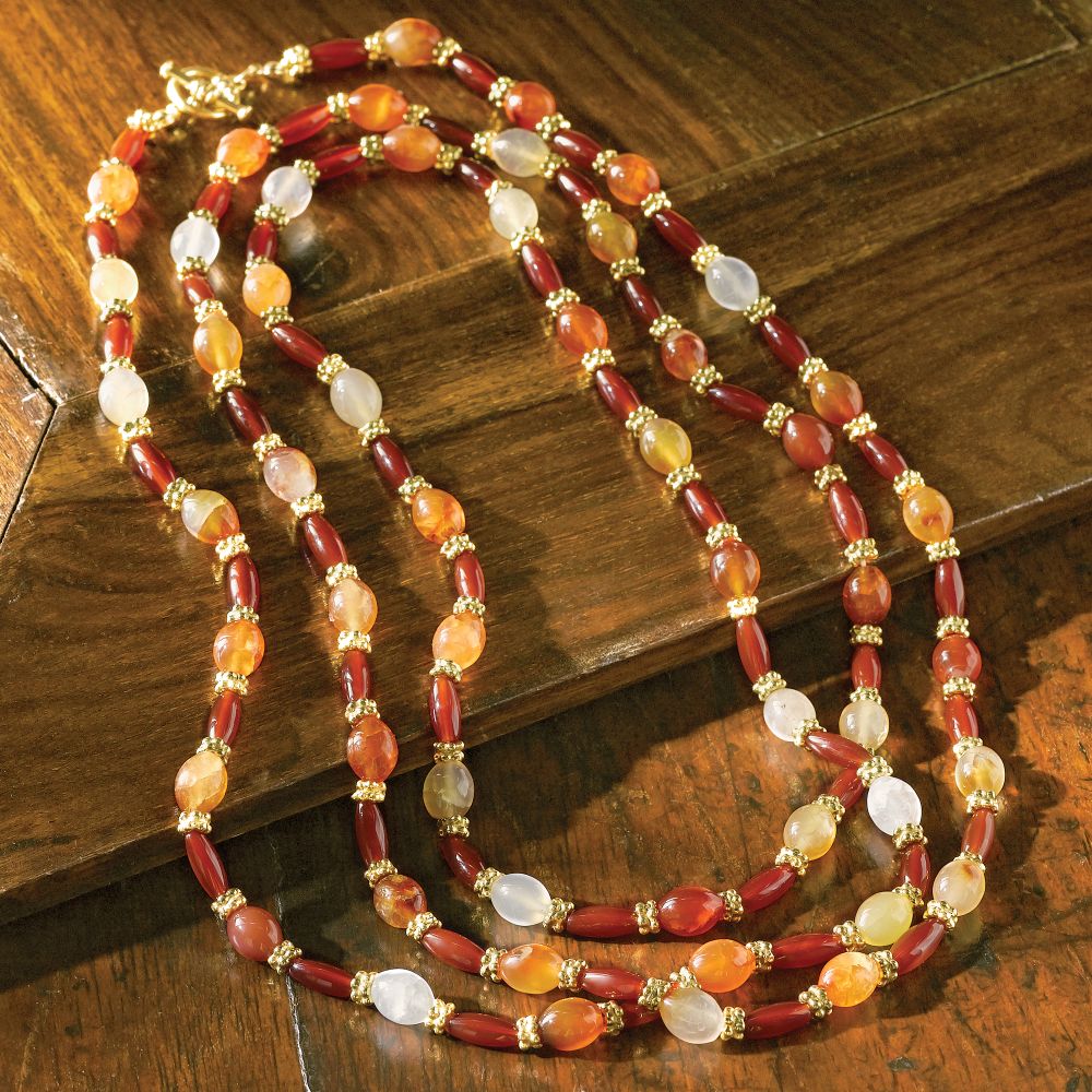 Fire Agate and Carnelian Necklace