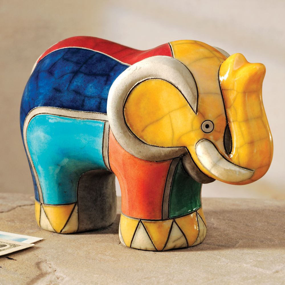 South African Raku Elephant