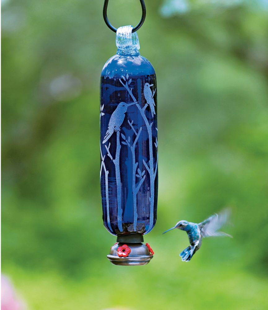 Etched-glass Hummingbird Feeder