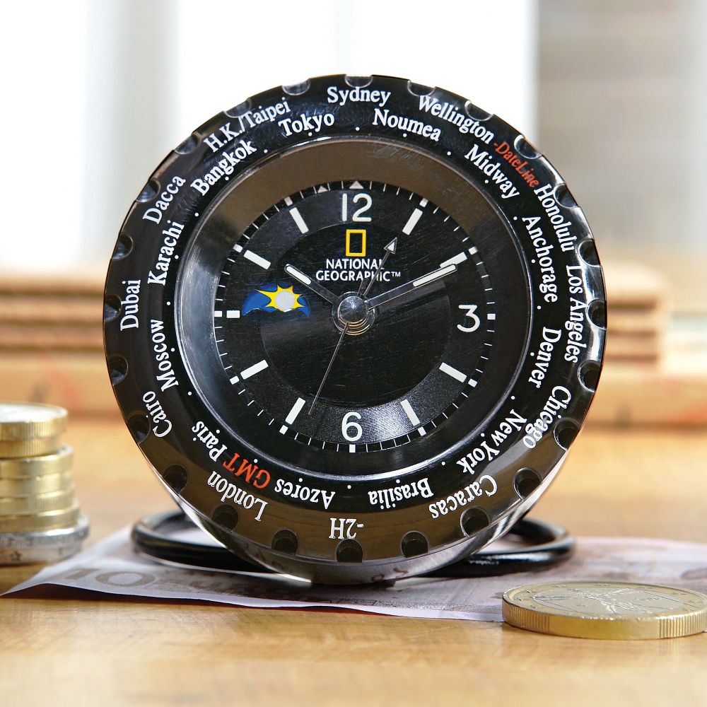 National Geographic World Time Travel Clock