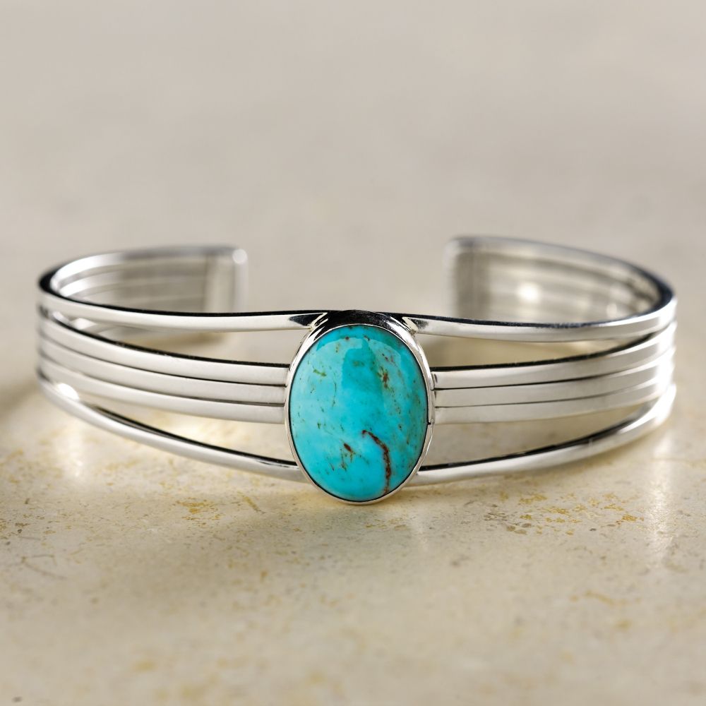 Navajo Turquoise and Sterling Cuff Bracelet
