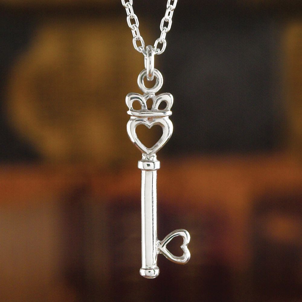 Irish Claddagh ''Key to My Heart'' Sterling Silver Pendant