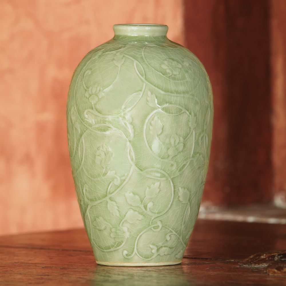 Celadon Wildflower Vase