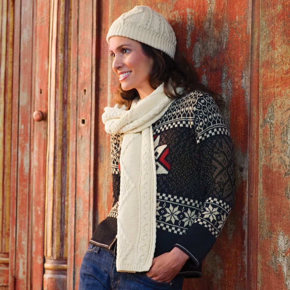 Irish Aran Hat and Scarf Set