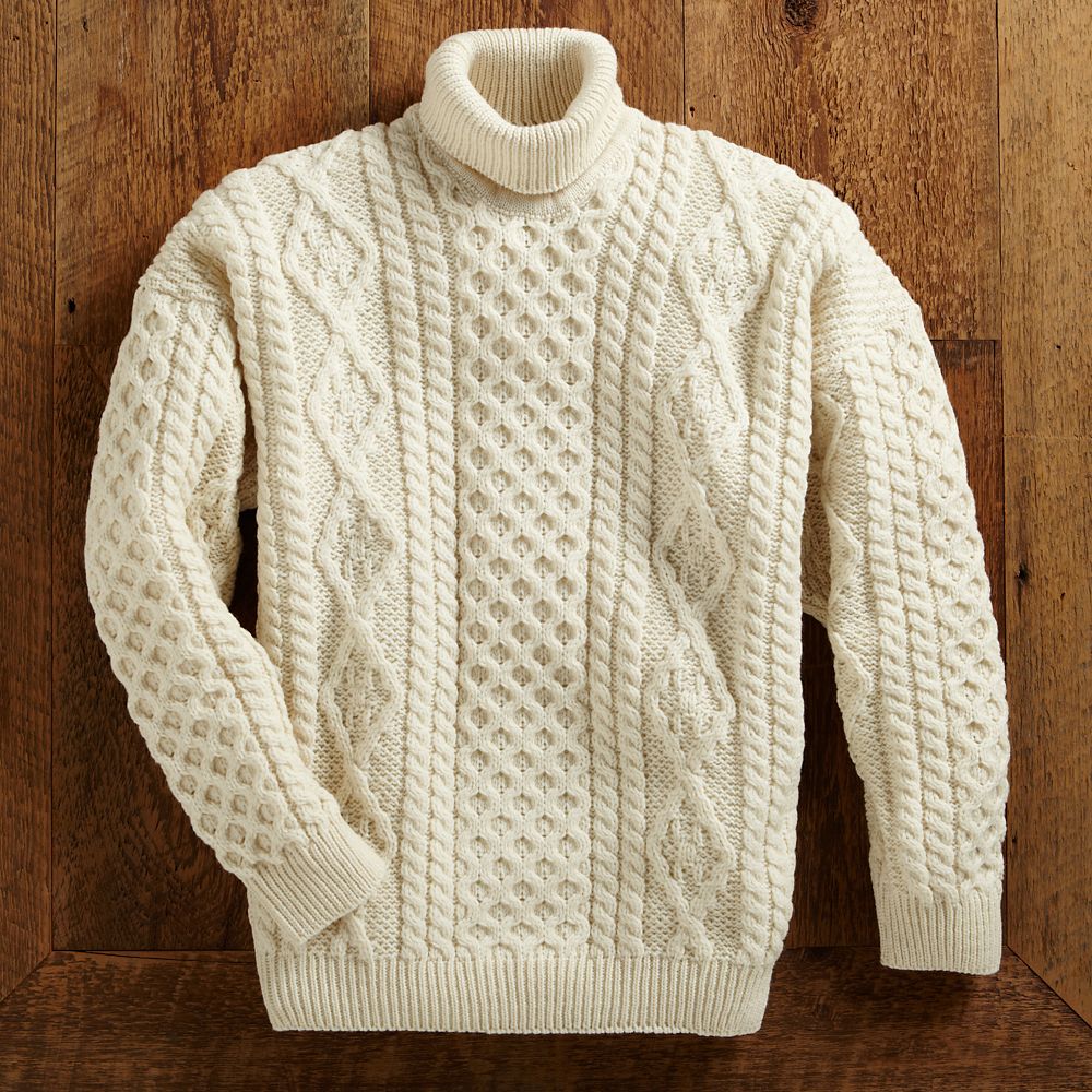 Men's Irish Aran Turtleneck Sweater