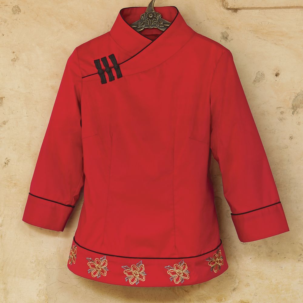 Chinese Embroidered Peony Blouse