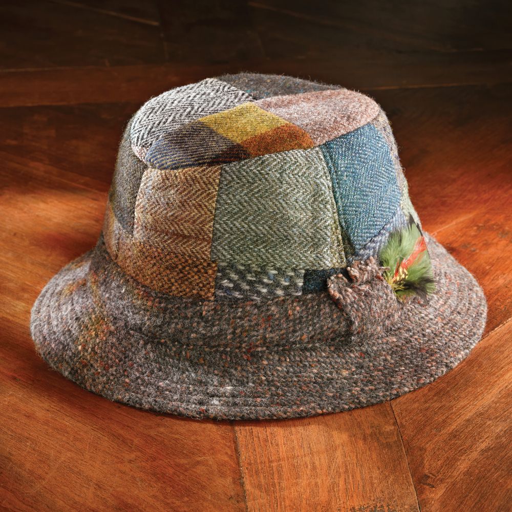 Donegal Tweed Wool Patchwork Walking Hat