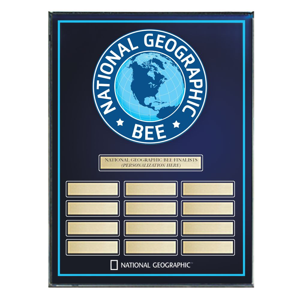 National Geographic Bee Award Plaque - Personalized