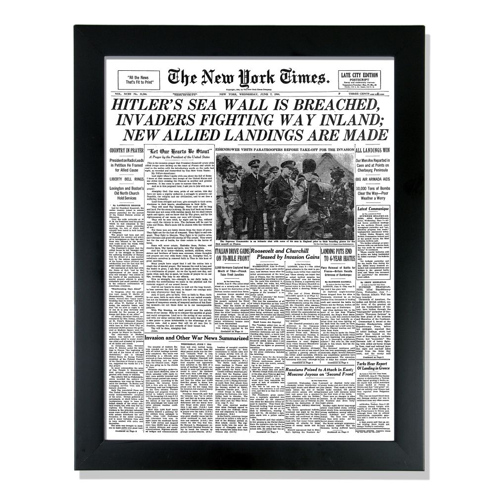 New York Times "Your Date" Framed Front Page