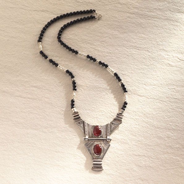 Silver and Onyx Tuareg Necklace
