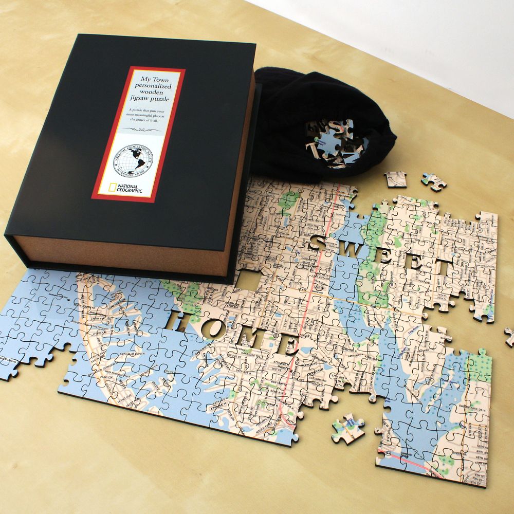 Personalized Hometown Wooden Jigsaw Puzzle