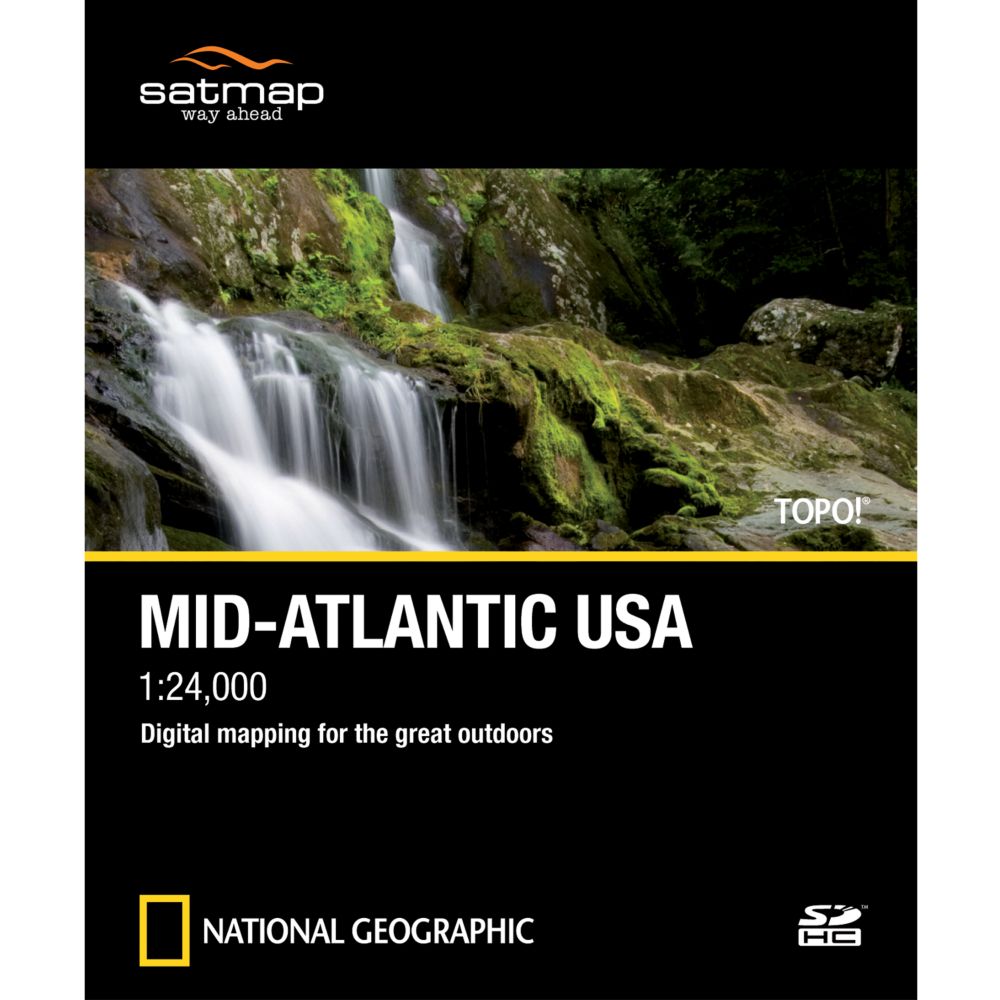 Satmap National Geographic TOPO! Mid Atlantic USA SD Card